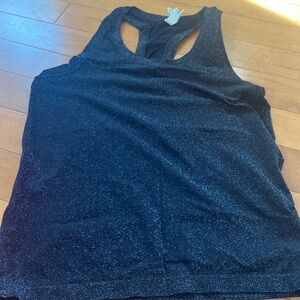 Athleta shine tank black size large nwot